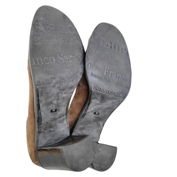 Franco Sarto Suede Loafer Pumps Size 7M - Picture 9 of 13